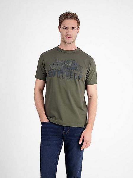 LERROS T-Shirt Unifarbenes T-Shirt mit Brustprint günstig online kaufen