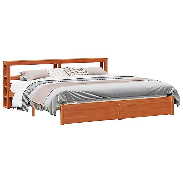 vidaXL Bettrahmen Wachsbraun 200 x 200 cm Massivholz Kiefer 3422771 günstig online kaufen