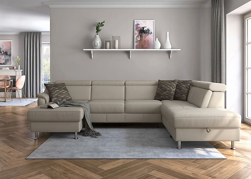 sit&more Wohnlandschaft "Freetown U-Form" Kopfteilverstellung und Federkern günstig online kaufen