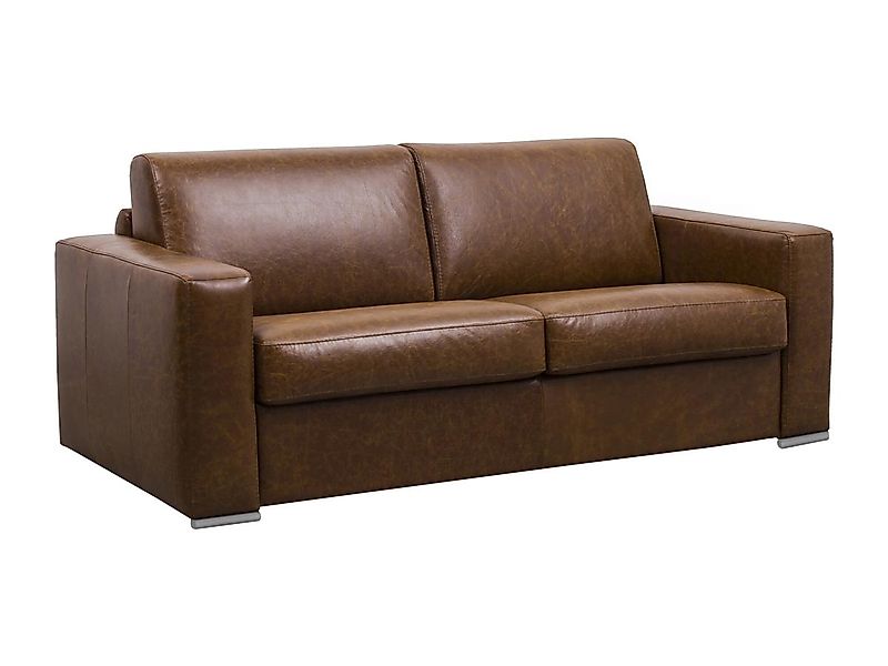Schlafsofa mit Matratze 3-Sitzer - 100% Büffelleder - Vintage-Optik - Matra günstig online kaufen