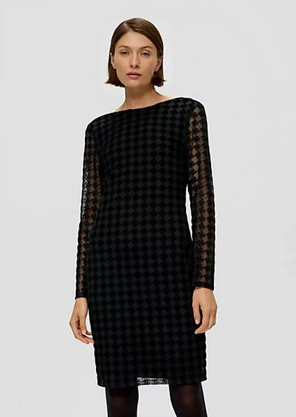 s.Oliver BLACK LABEL Maxikleid Mesh-Kleid mit Allover-Flockprint günstig online kaufen