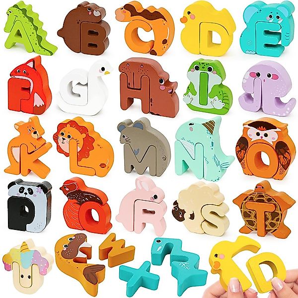 CLTYQ Puzzle Pärchen-Spiel, Holzpuzzle mit Tieren günstig online kaufen
