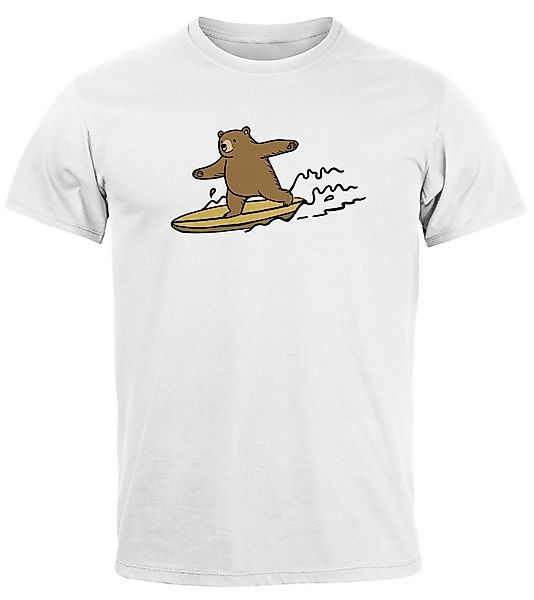Neverless Print-Shirt Herren T-Shirt Bär Print Surfer Surfboard Sommer Prin günstig online kaufen