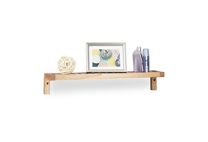 relaxdays Wandregal Walnuss günstig online kaufen