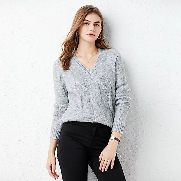 RUZU UG Blusentop Hemdbluse Damen-Pullover Hemd,Lockeres Außenoberteil günstig online kaufen