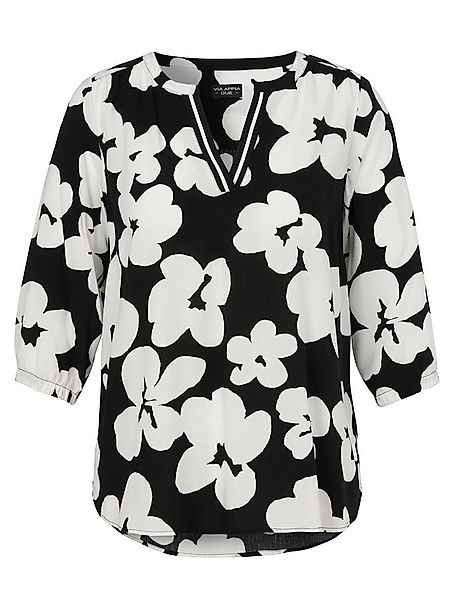 VIA APPIA Langarmbluse Tunika V-Ausschnitt 3/4 Arm Druck günstig online kaufen