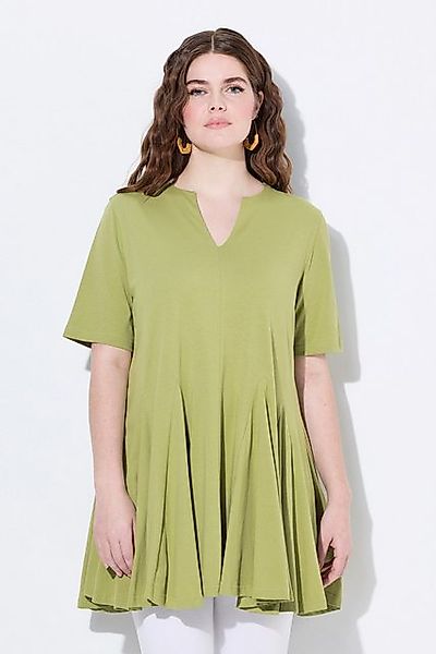 Ulla Popken T-Shirt T-Shirt A-Linie Tunika-Ausschnitt Halbarm günstig online kaufen