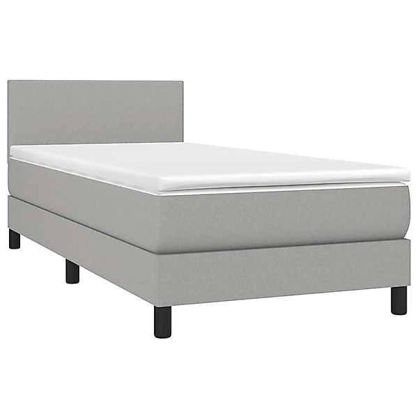 vidaXL Boxspringbett mit Matratze & LED Hellgrau 80x200 cm Stoff 3132949 günstig online kaufen