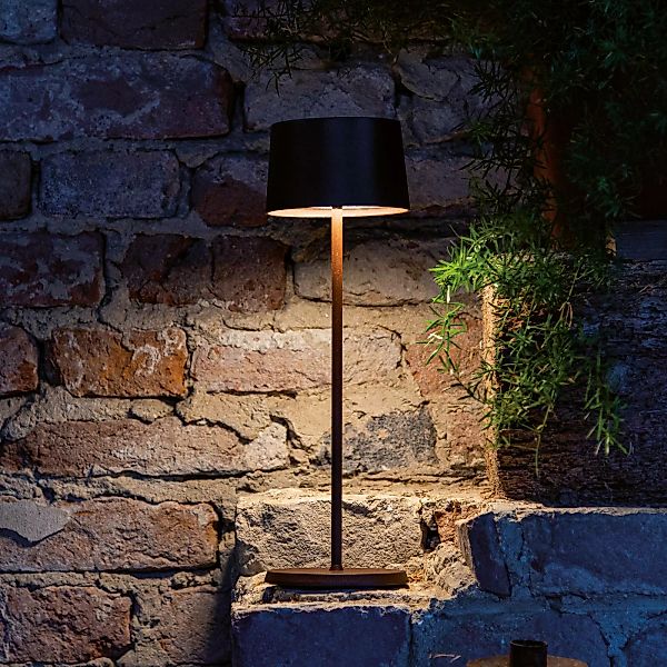 Zafferano Olivia 3K Akku-Tischlampe IP65 corten günstig online kaufen