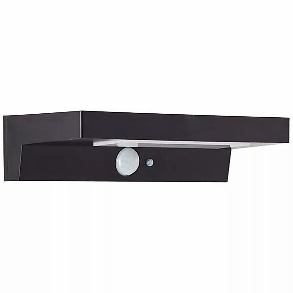 LED Solar Wandleuchte Barker in Schwarz 3W 430lm IP44 mit Bewegungsmelder günstig online kaufen