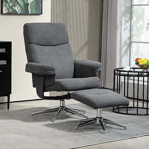 HOMCOM Relaxsessel mit Hocker, Gepolstert Fernsehsessel mit Liegefunktion, günstig online kaufen