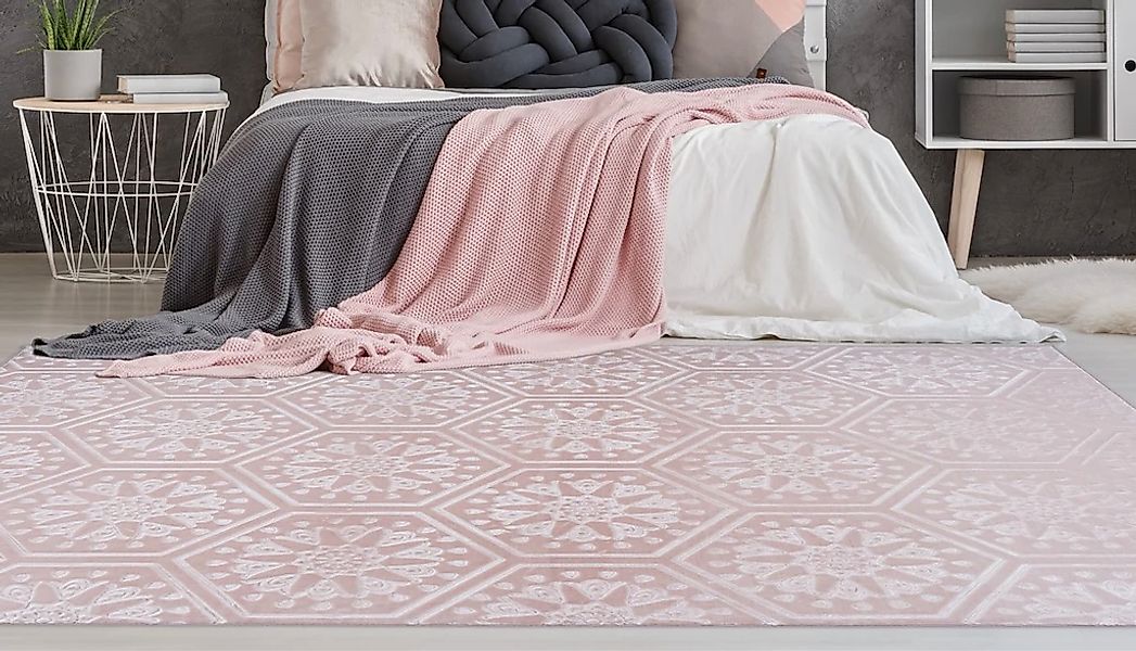 my home Teppich "Stina" rechteckig 7 mm Höhe Hoch-Tief-Effekt, mit Muster, günstig online kaufen