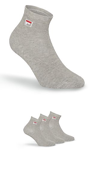 Fila Kurzsocken "UNISEX QUARTER PLAIN SOCKS", (3 Paar), mit eingestrickem L günstig online kaufen