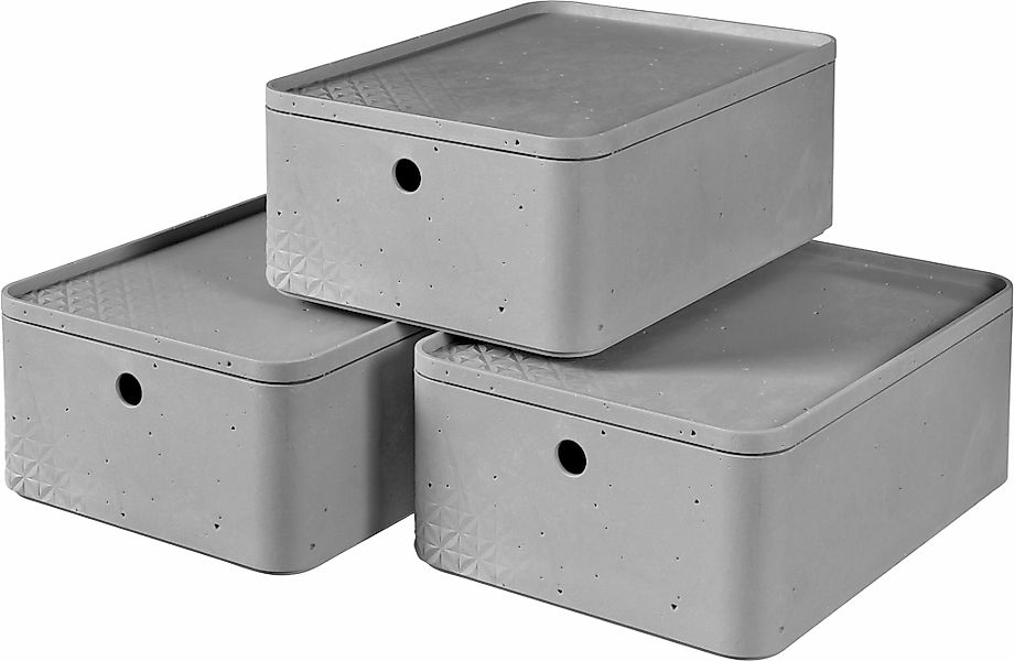 Curver Organizer "BETON M", (Set, 3 St.), Aufbewahrungsbox, stapelbar, je 8 günstig online kaufen