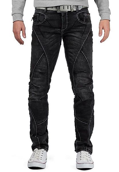 Cipo & Baxx 5-Pocket-Jeans Herren Hose BA-CD288 (1-tlg) in Schwarz mit weiß günstig online kaufen