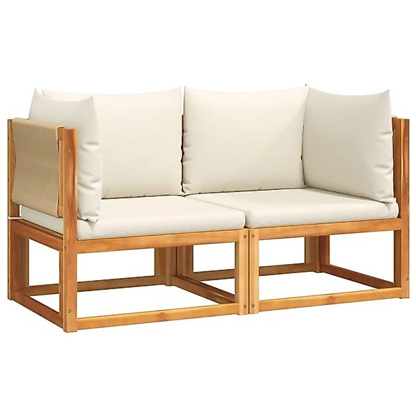 vidaXL Gartensofas-Ecke mit Kissen 2 Stk Holz Akazie & Seil 3278853 günstig online kaufen