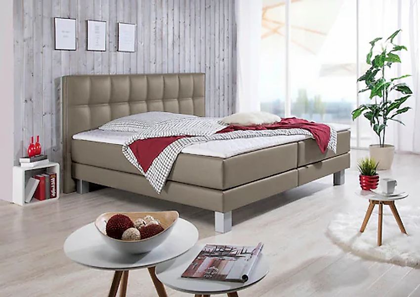 INOSIGN Boxspringbett "Tavira" in 4 Breiten, 4 Farben und 3 Matratzenarten, günstig online kaufen