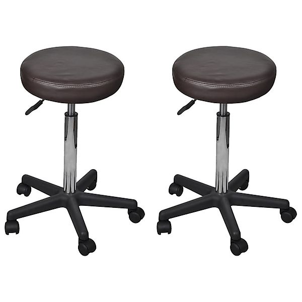 vidaXL Bürostuhl Bürohocker 2 Stk. Braun günstig online kaufen