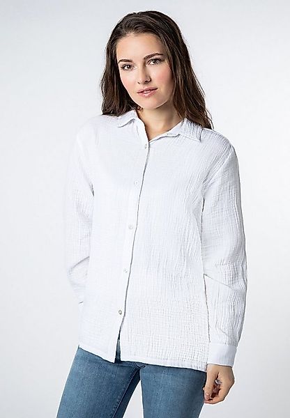 SUBLEVEL Langarmbluse Overcut Musselin Bluse Oversize Fit günstig online kaufen