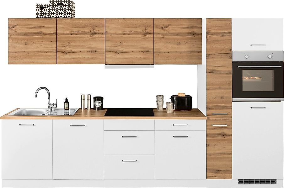KOCHSTATION Küchenzeile "KS-Kehl" mit E-Geräten, Breite 330 cm, inkl. Kühls günstig online kaufen