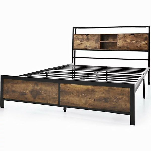 DOPWii Metallbett Metallbett,Jugendbetten,Doppelbett 140x200cm mit Stauraum günstig online kaufen