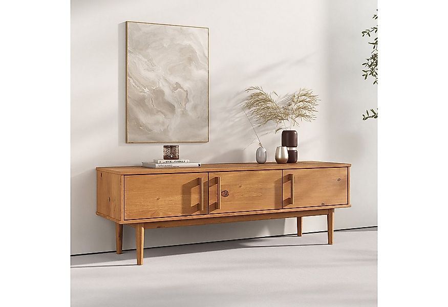 IDIMEX Lowboard TECCA, Sideboard mit 3 Türen aus Massivholz Kiefer Eiche Fi günstig online kaufen