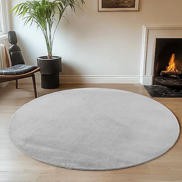 Ayyildiz Teppiche Teppich »JOY 1400«, rund, 11 mm Höhe, uni Kurzflor, Wohnz günstig online kaufen