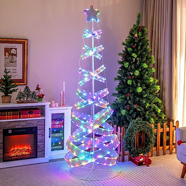 COSTWAY Dekobaum, 210cm LED Spiral Weihnachtsbaum günstig online kaufen