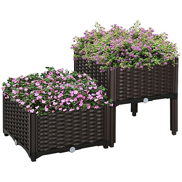 Outsunny Hochbeet Pflanzkasten mit Abflusslöchern (Blumenständer, günstig online kaufen