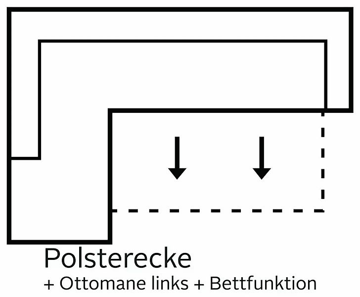 COLLECTION AB Ecksofa »John L-Form«, mit Bettfunktion, wahlweise mit Federk günstig online kaufen