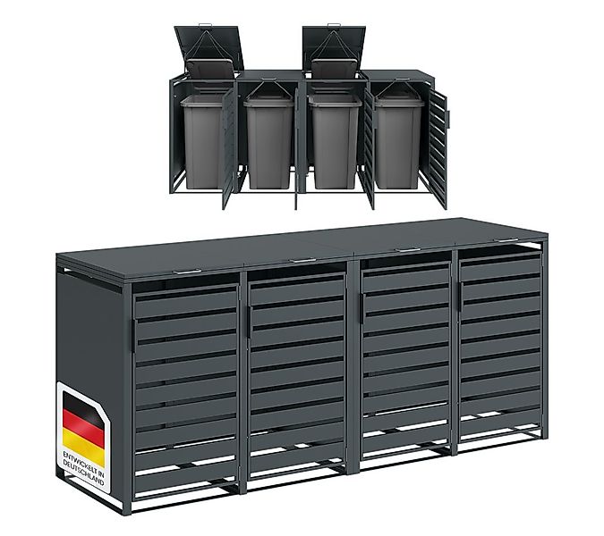 STEELSØN Mülltonnenbox Kestra 240L aus verzinktem Stahl (Anthrazit, verfügb günstig online kaufen