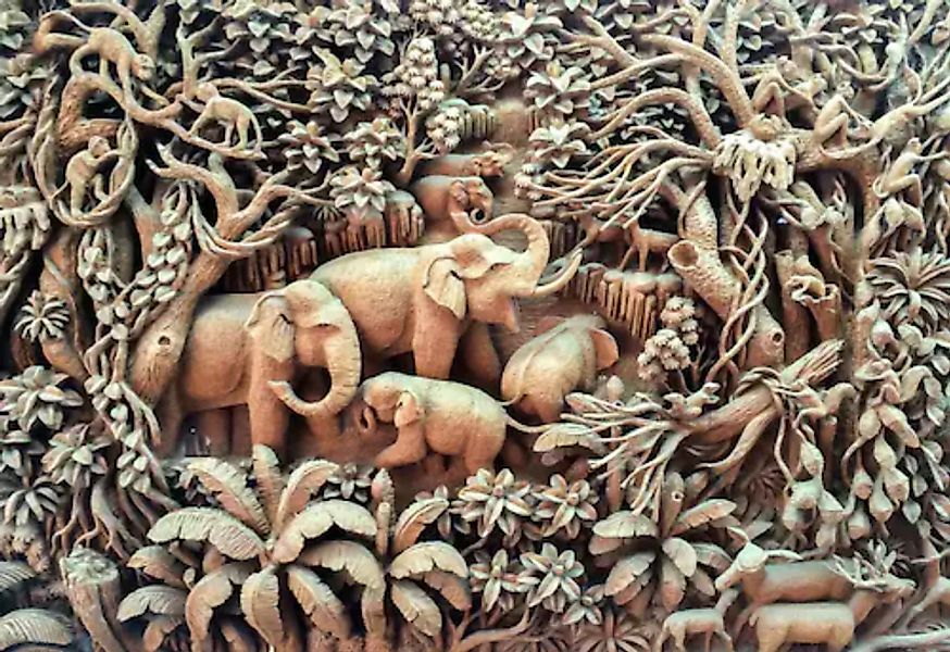Papermoon Fototapete »Elefanten im Wald« günstig online kaufen