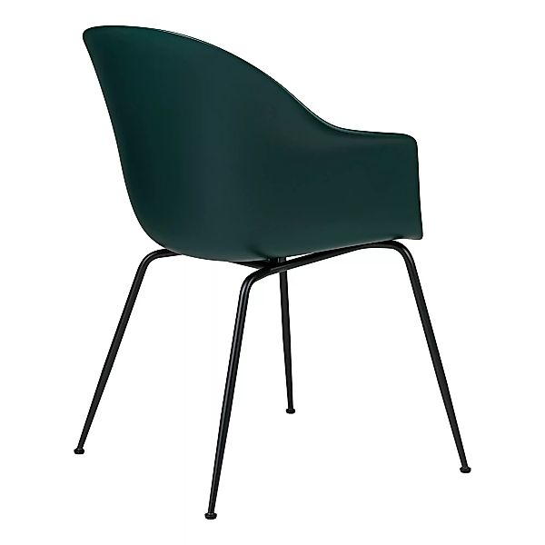 Gubi - Bat Dining Chair Gestell schwarz - dunkelgrün/Sitzschale Polypropyle günstig online kaufen