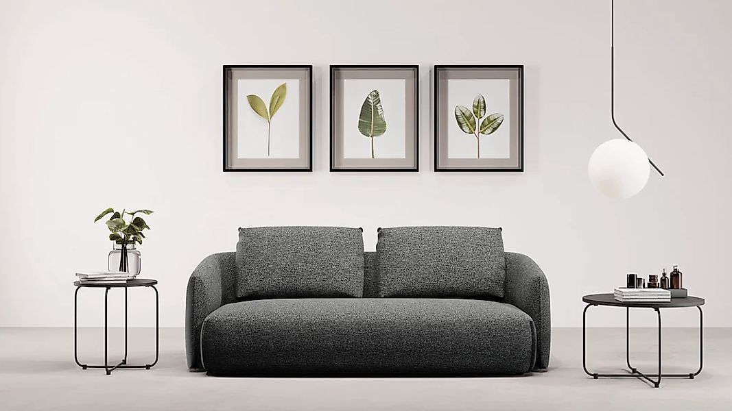 TRENDMANUFAKTUR 3-Sitzer "Shawn Designsofa, elegant geschwungen Armlehnen, günstig online kaufen