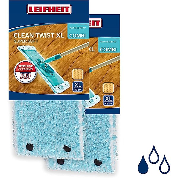 Leifheit 2er Set Wischbezug Combi/CLEAN TWIST XL 42cm Bezug Parkett günstig online kaufen