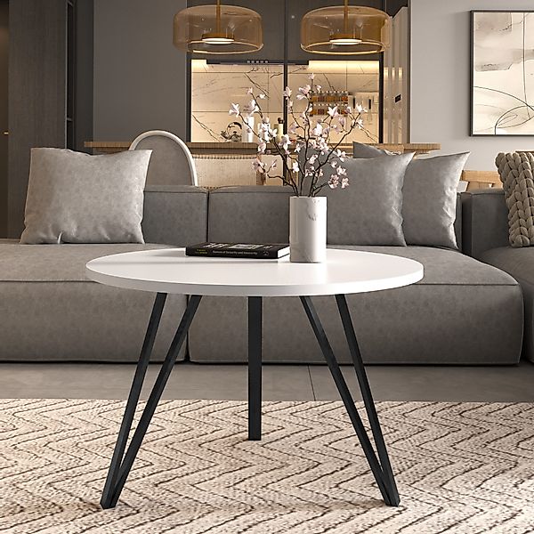 Design Möbel Couchtisch Moderner Runder Couchtisch - Tischplatte, 67 cm Met günstig online kaufen