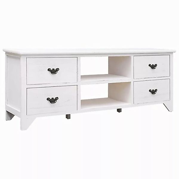 furnicato TV-Schrank Antik-Weiß 108x30x40 cm Massivholz Paulownia (1-St) günstig online kaufen