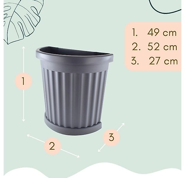 GarPet Pflanzkübel 2er Set Pflanz Kübel Halbrund Groß Outdoor Blumen Kasten günstig online kaufen