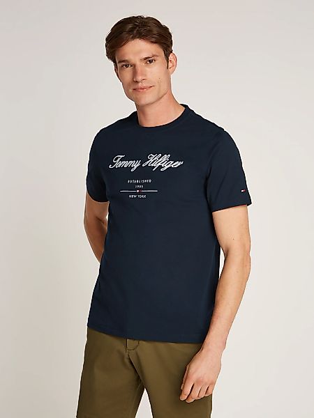 Tommy Hilfiger T-Shirt "SCRIPT LOGO TEE" mit aufgesticktem Logo günstig online kaufen