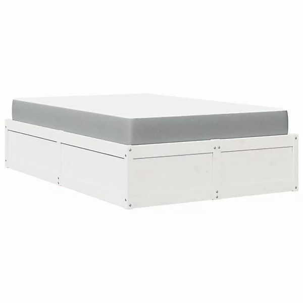 vidaXL Bett Bett mit Matratze Weiß 140x190 cm Massivholz Kiefer günstig online kaufen