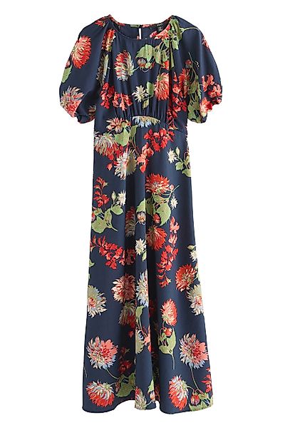 Next Midikleid Bedrucktes Midikleid mit Puffärmeln günstig online kaufen
