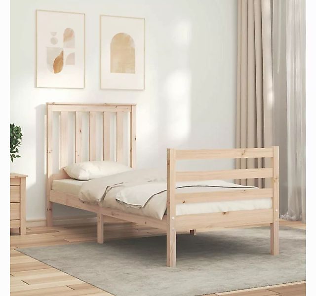 vidaXL Bett Massivholzbett mit Kopfteil günstig online kaufen