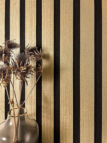 Newroom Vliestapete Berrin Gold Tapete Mustertapete Holzpaneele, Wandpaneel günstig online kaufen