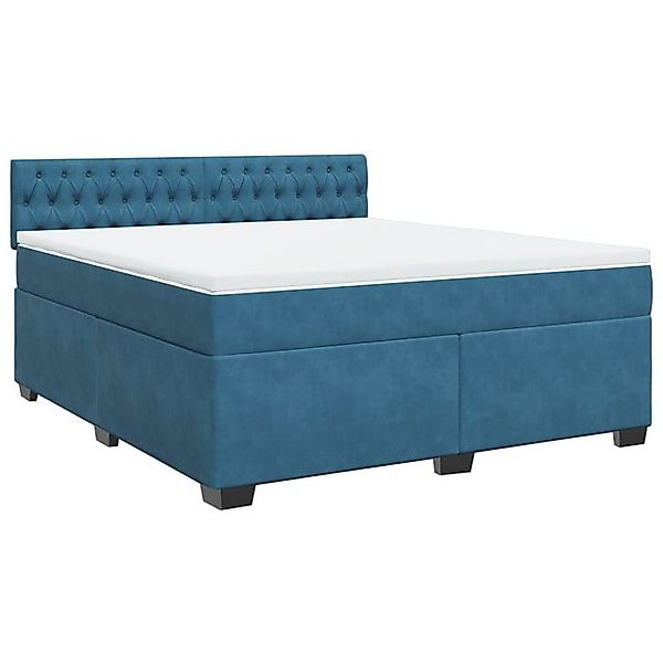 vidaXL Bett Boxspringbett mit Matratze Blau 180x200 cm Samt günstig online kaufen