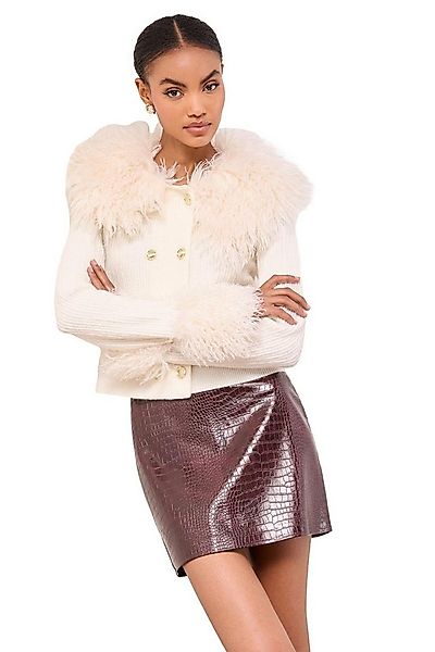 LIPSY Strickjacke Lipsy Strickjacke mit Kunstfellkragen, Regular (1-tlg) günstig online kaufen