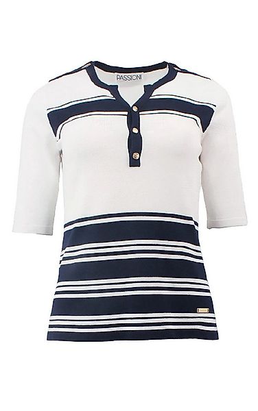 Passioni Kurzarmpullover mit Goldknöpfen günstig online kaufen