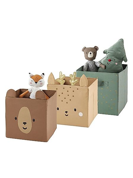 vertbaudet Aufbewahrungsbox Kinderzimmer GRÜNER WALD, 3er-Set günstig online kaufen