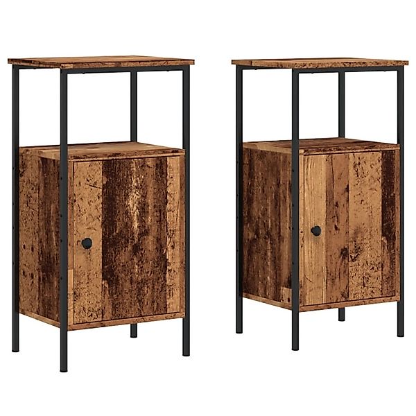 vidaXL Nachttische 2 Stk, Altholz-Optik 41x31x80 cm Holzwerkstoff 857247 günstig online kaufen