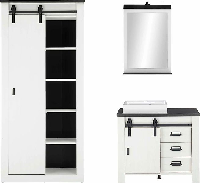 Home affaire Badmöbel-Set "SHERWOOD, Bad im modernen Design, 3-teiliges Bad günstig online kaufen
