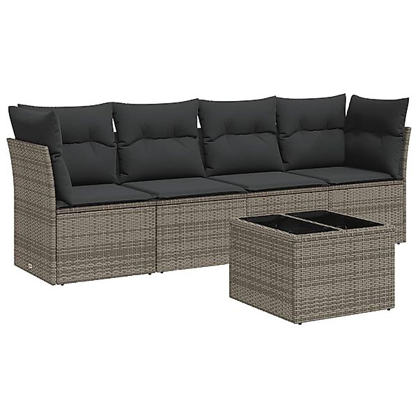 vidaXL Gartenlounge-Set 5-tlg. Garten-Sofagarnitur mit Kissen günstig online kaufen